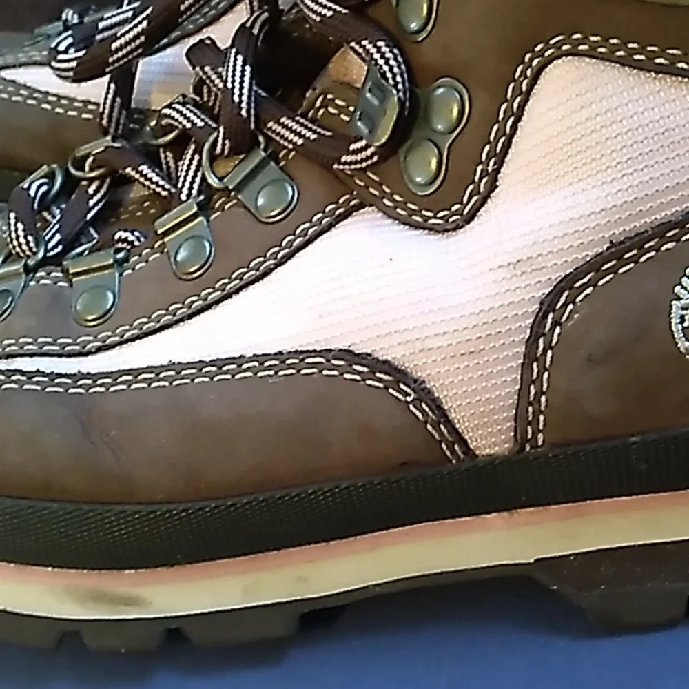 🩷🥾 Women's Timberland leather hiking shoes brown pinkish peach size 7.5.🩷🥾 - Picture 12 of 13